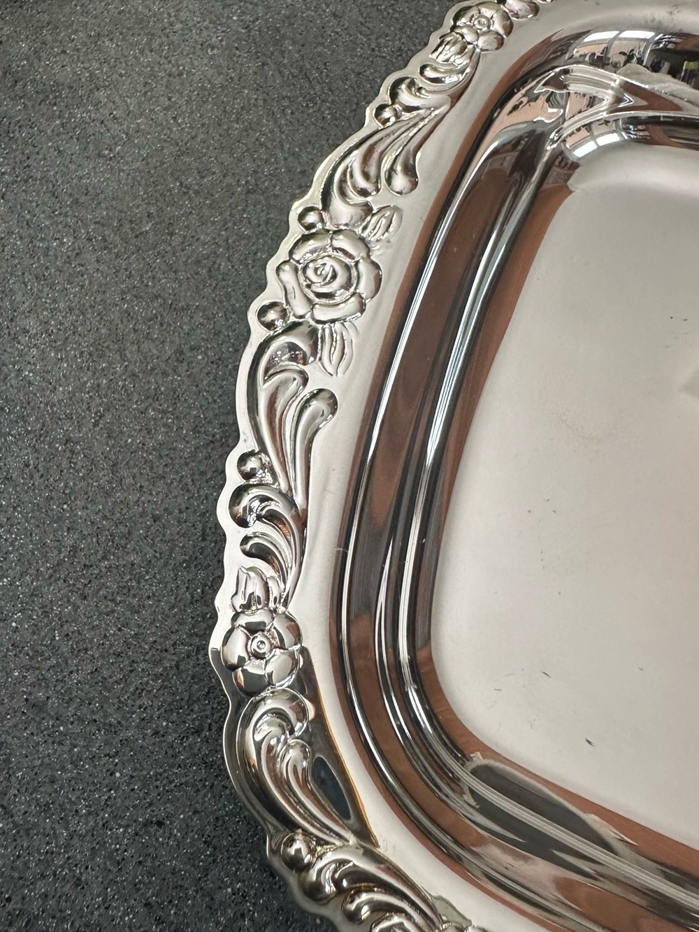 Oneida Silver-Tone Decorative Serving Platter